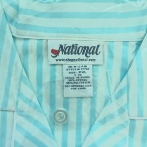Shortie summer pajamas. NWT. Aqua striped. Ladies XL.